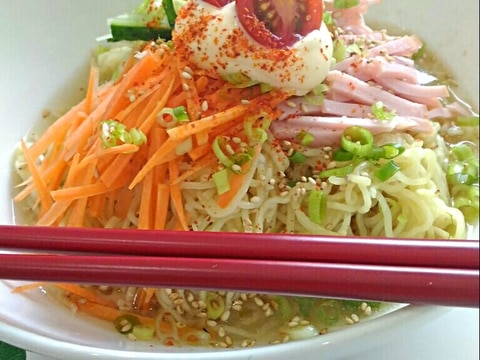 我が家の味噌ラーメンスープで！極旨☆冷やしラーメン